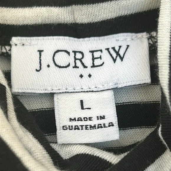 J. CREW NWT Black and white striped turtleneck size L 100% cotton - Picture 4 of 6